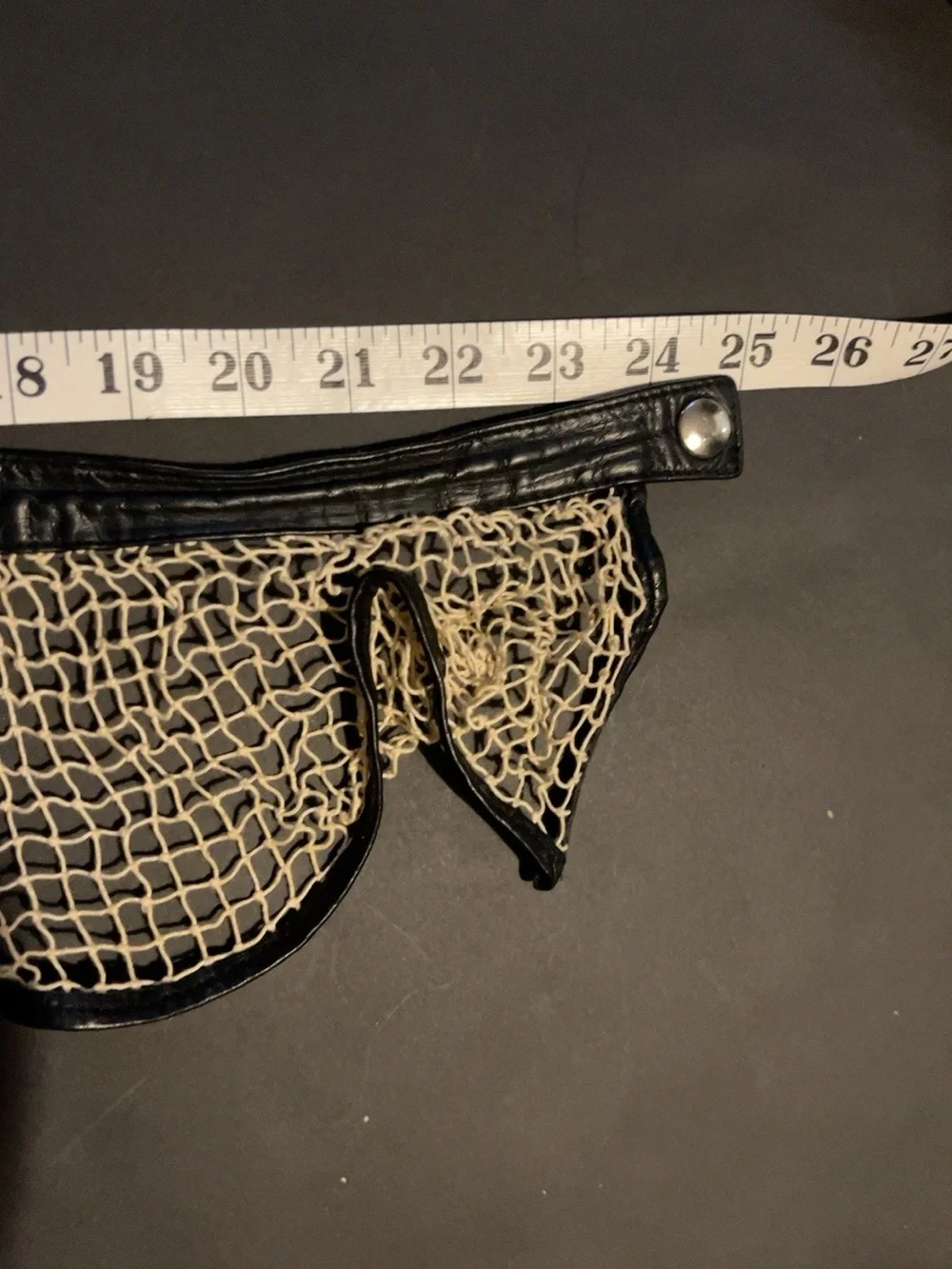 Vintage Alaïa Black Leather & Ivory Crochet Net Sculptural Peplum Belt – Rare